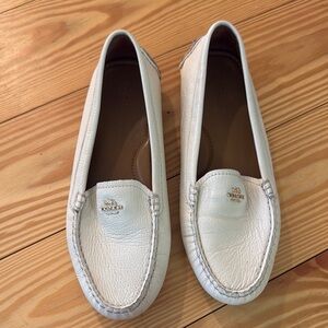Coach Women's White Leather Loafers